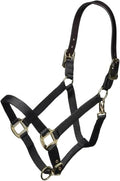 ARMA Shires Nylon Halter with Leather Head Strap - color: Black, size: Full