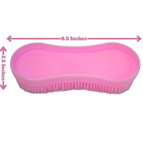 Intrepid International Magic Horse Brush, for Horse Grooming Kit w/Durable Plastic Bristles, Horse Brushes for Grooming, Light Pink