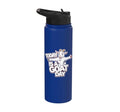 Childrens Today is a Goat Day Design | Kids Goat Stainless Steel Insulated Water Bottle - color: Royal Blue