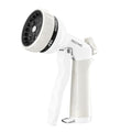 RESTMO Garden Hose Nozzle, Heavy Duty Metal Water Hose Nozzle with 7 Adjustable Spray Patterns, High Pressure Hand Sprayer with Flow Control, Best for Watering Plant & Lawn, Washing Car & Pet, White - color: White