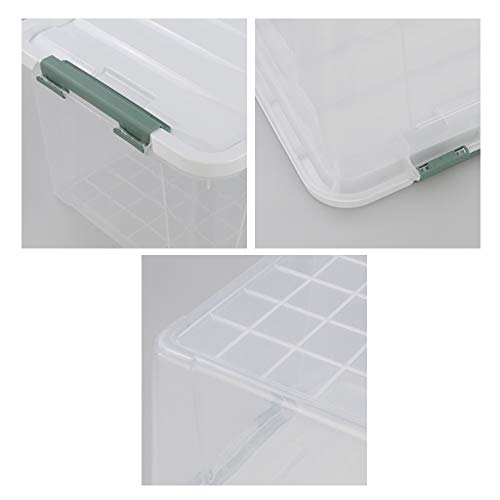 Gloreen 35 Quart Clear Storage Bins with Lid, Multipurpose Boxes Set of 4 | Stackable Plastic Latches Storage Containers - size: 35 Quart, 4 Packs