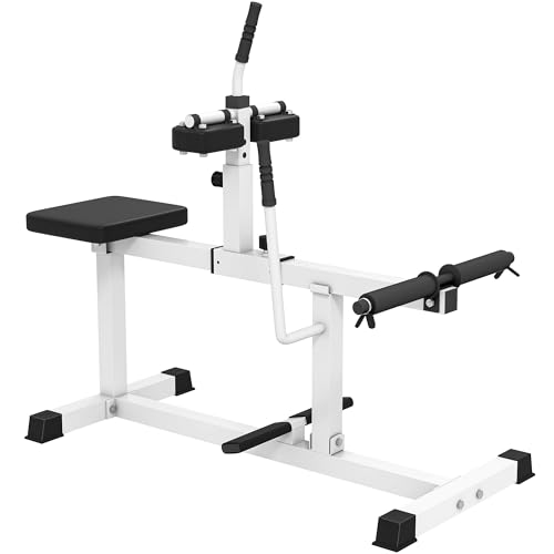 Soozier Seated Calf Raise Machine for Home Gym Waist Arm Training | Adjustable Calf Machine Leg Extension - color: White