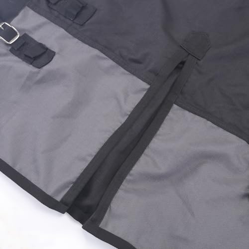 1200D Horse Blanket, 0g No-Fill Waterproof Turnout Rain Sheet | 1200D Ripstop Outer, Waterproof Breathable Shell, Anti-Rub Lining, 0g No-Fill, Keep Dry in Mud & Wet Weather, Large Tail Flap - color: Black Grey, size: 84"