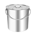20L/5.2 Gal Stainless Steel Bucket with Lid & Handle, Silver Milk Pail | Metal Bucket Multipurpose Storage Container for Pet Food Rice Sand Ice - size: 20L