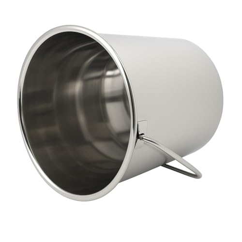 Grip Stainless Steel Bucket (5 Gallon)- Great for Pets, Cleaning, Food Prep - Hang on Fences, Cages, Kennels - Home, Garage, Workshop