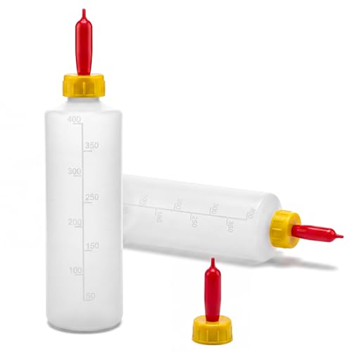 Pcs Goat Feeding Bottles 400ml/13.5oz with Nipples, Lamb Feeding Kit, Goat Nipple and Bottle Set, Livestock Baby Bottle for Sheep, Lamb, Calf, Baby Goats Puppies, Farm Milk Feeder Set