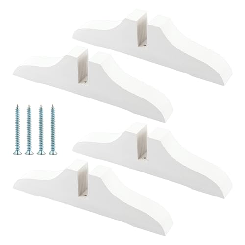 4pcs Wooden Folding Room Divider Stand with Screws,Room Divider Screen Holder Feet Partition,Folding Privacy Screen Holder for Hotel Home Office (White) - color: White