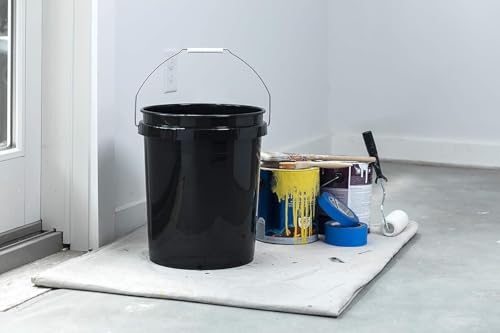 United Solutions 5-Gallon Heavy-Duty Buckets with Snap-On Lids, 6-Pack – BPA-Free, Food-Grade Plastic, Multi-Purpose Storage for Home, DIY, and Job Sites – Black
