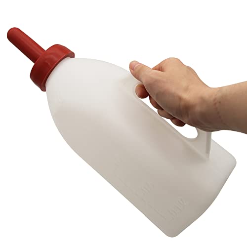 Calf Bottle with a Replacement Nipple 2.11 Quart Milk Feeder Nursing Feeding Bottle