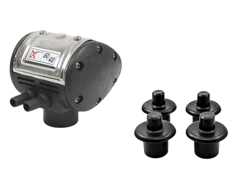 Milking Machine Plug & Pulsator Combo Kit, 4 Black Liner Plugs with 60/40 Pulsator, Vacuum Liner Caps for Cow Milker