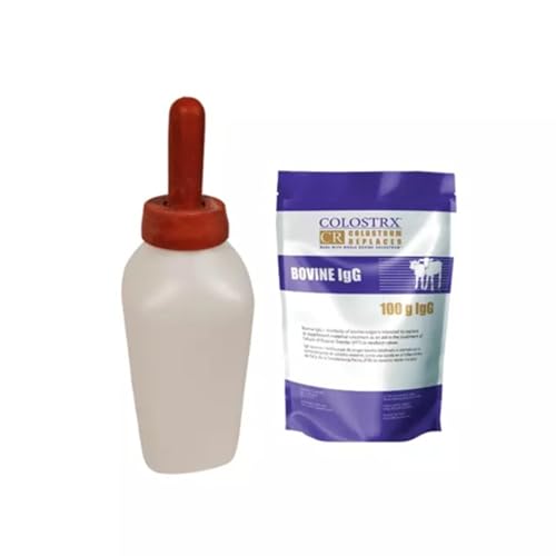 IVS 2Qt Nursing Bottle Kit Colostrx CR Replacer Colostrum | Newborn Calves - size: 2 Quart – With Colostrx CR