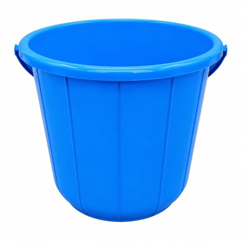 16 Liter Plastic Buckets with Handle (4 Pack) – 12 Inch Multi-Purpose Utility Buckets for Cleaning, Laundry, Gardening, Storage & Household Use – Red, Green, Orange & Blue