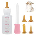 Small Pet Nurser Bottle, Pet Nursing Bottle Kit Dog Nursing Supplies Clear Scale Line Practical Long Nipple Newborn Animals Feeding Bottle for Feeding, Kittens, Squirrel, Puppy(Brown Pacifier+Pink)