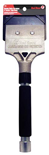 Red Devil 2107 Short Handle Heavy Duty Floor Scraper with 4-Inch Double Edge Steel Blade, Cushioned Grip Handle for Tile, Linoleum, and Carpet Removal - size: 1 Pack, style: Short Handle