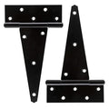 HILLMASTER 10 Inch T-Strap Heavy Duty Shed Door Hinges Gate Strap Hinges Black Tee Hinge Wrought Hardware for Wooden Fences,Yard,Barn Door,Rustproof (2 Pack) - size: 10in 2Pack
