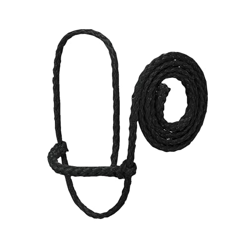 Weaver Livestock Poly Rope Sheep Halter, Modern Style Braid Sheep and Goat Rope Halter - color: Black