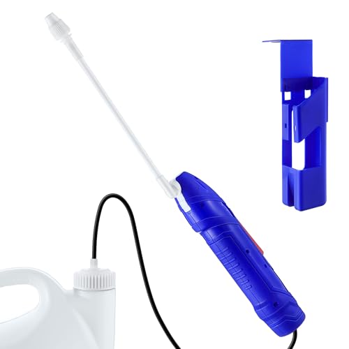 Qualirey Battery Powered Sprayer Wand, 38mm Cap for 1 Gallon Jugs | Electric Spray Nozzle with Hose and Holster, for Weed Killer, Pest Control and Garden Treatments