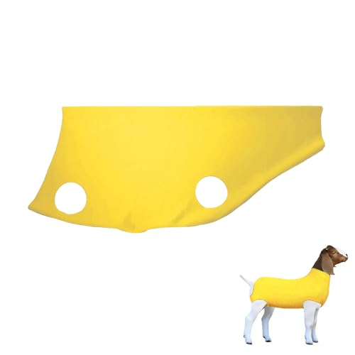 Spandex Goat Tube for Show Goats - Show Livestock Supplies: Goat Covers & Blankets (Yellow, Large) - color: yellow, size: Large