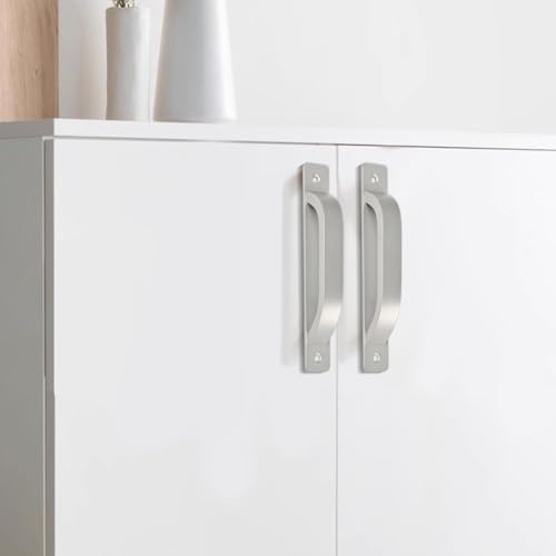 Dixiao 4Pcs 5 inch/128mm Silver Barn Door Pulls, Furniture Hardware Handles Set, Cupboard Drawer Handle - color: Silver