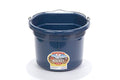 Little Giant® Flat Back Plastic Animal Feed Bucket | Animal Water and Feed Bucket with Metal Handle | 8 Quarts | Navy - color: Navy