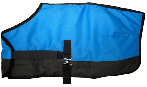 Mini/Pony/Livestock 1200D Adjustable Water Resistant Turnout Blanket - color: Royal Blue, size: 64 - 68
