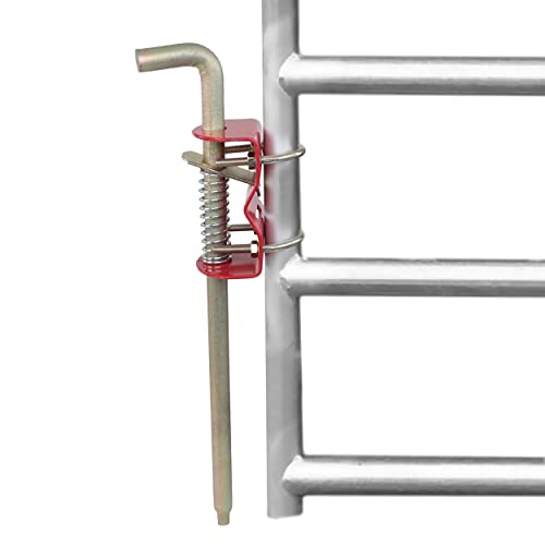 Rural365 Farm Gate Anchor Cane Bolt 18in - Farming Livestock Spring-Loaded Fence Gate Drop Rod Cattle Gate for Tube Gate