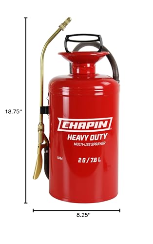 Chapin 2-Gallon Steel Pump Sprayer for Heavy-Duty Weed Control | Chemical-resistant components, brass spray system and reinforced hose for applying fertilizers, weed killers and pest control - style: Upgraded Professional-Use Steel Sprayer