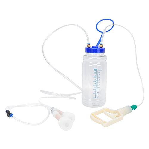 Portable Manual Goat Milking Machine with Vacuum Pressure Pump, Food Grade Plastic Bottle, PU Tubing, Fit Milk Liner, to, for Household Use, 2L Capacity (Double Sided) - size: Double Sided