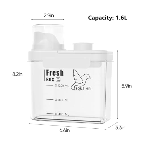 3 Qt/2.8 L Bird Seed Storage Container, Pet Food Container(1.6L, White) | Good Sealing Performance, Portable Handle, with Measuring Cup/Lid, Desiccant Can Be Placed on the Top, BPA Free - color: 1.6L,/White