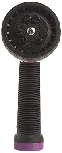 Dramm Revolver Heavy Duty Metal Garden Hose Nozzle – 9 Spray Patterns, High Pressure Jet, Thumb-Control Flow, Ergonomic Grip – Berry, (Pack of 6) - color: Berry, size: (Pack of 6), style: 9-Pattern Revolver