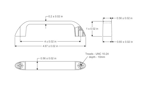 4 Inch Universal Pull Handle. Fits Trash & Laundry Chute Bottom & Side Hinged Doors. Hardware Parts
