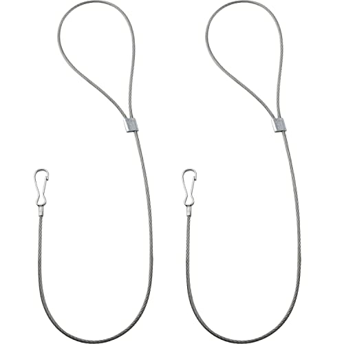2-Pack Adjustable Gate Latch - Stainless Steel Cable Pull Gate Opener for Metal & Wooden Fences, Silver