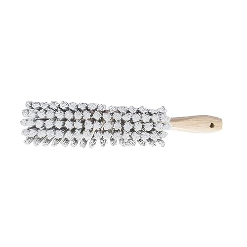 Marshalltown Silver Foxtail Brush, Stiff Bristles, Assembled in the USA | Stiff Soft-Tipped Bristles on 13 1/2 Inch Hardwood Block, Cleans Grout Film from Tile, Bench Brush, Shop Brush, 6520