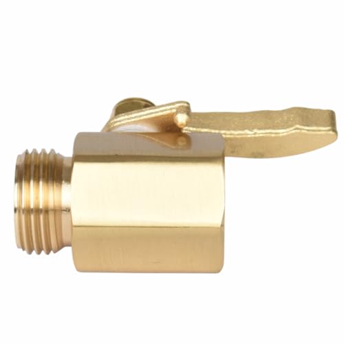 2Pack- High Flow Heavy Duty Brass Garden Hose Shut Off Valve, Garden Hose Connector Adapter Fittings - style: Brass 2Way-2Pack