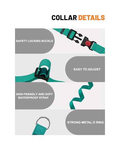 Waterproof Martingale Collar for Dogs,Easy to Clean Dog Collars with Safety Quick Release Buckle,Rubber Collar for Medium Large Dogs Walking Training (Emerald Green, S (13.4-16.5inch)) - color: Emerald Green, size: S (13.4-16.5inch)