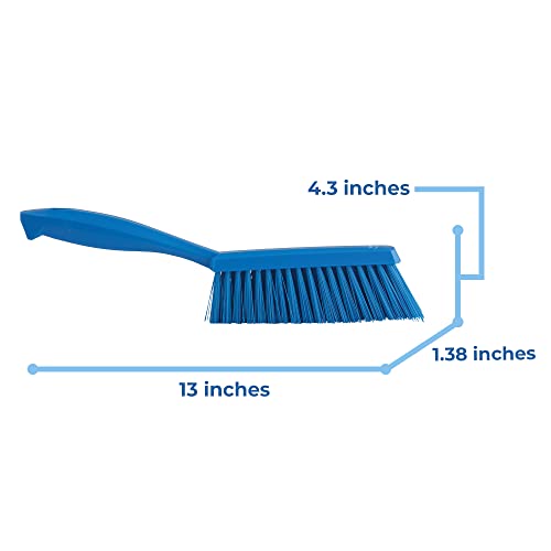 Vikan 45893 Bench Cleaning Brush, Polypropylene/Polyester Medium Bristle Dustpan Brush & Sweeper, 14 Inch, Blue - color: Blue, size: 4589