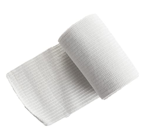 Dealmed Stretch Gauze Bandages 4 in - Non-Sterile Latex Free - 96 Rolls | Polyester Fabric, Self-Adhering, Nonstick Mesh, 4.1 yd Length, Conforming Wrap, For Arms And Legs, White, Case Pack - size: 4 Inch (Case), style: Non-Sterile