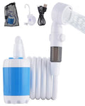 Subtoy Portable Camping Shower Pump, USB-C Rechargeable Shower Head Sprayer with 3 Modes, Pumps Water from Bucket, Shower Pump for Travel, RV, Pet Bath, Beach, and Emergency Use (+ Mesh Bag)