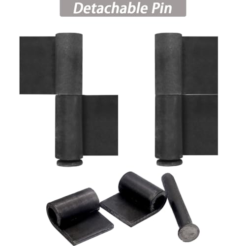 Heavy Duty Weld On Hinges 3-3/8" x 1-5/8" Weldable Lift Off Hinges Detachable Barrel Hinges for Trailer Ramp Doors Garage Metal Driveway Gate (2 PCS) - color: 2 PCS
