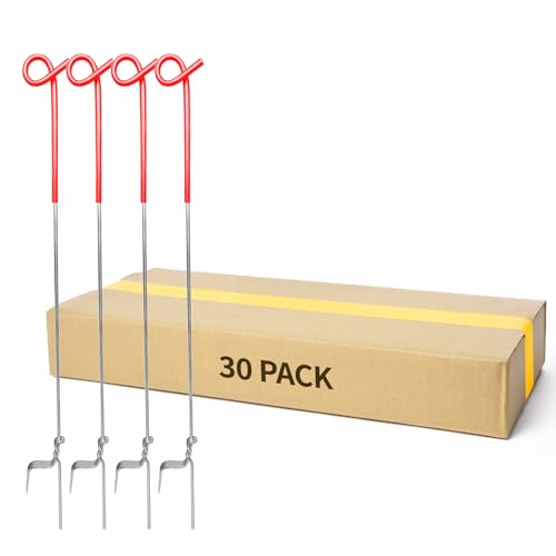 Pig Tail Step-in Fence Post, 41 Inches Stainless Steel 30Pack | for Garden and Farm and Livestock, Ideal for Electric Metal Fence Posts Red - size: 41 inch-30 pack