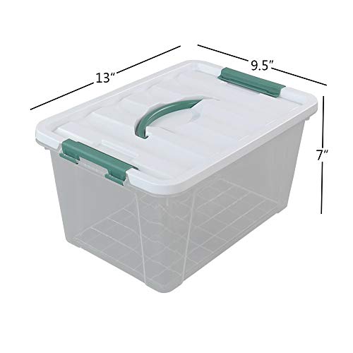 Gloreen 14 Quart Clear Storage Bins with Lid and Handle, Multipurpose | Stackable Plastic Latches Storage Box Container - size: 14 Quart, 1 Pack