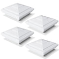 VIVIDA 4" x 4" Vinyl Fence Post Caps, White New England PVC Post Cap, 4 PCS | Actual 4" x 4", New England Plastic Post Cap, PVC Square Top Cover, For Vinyl Fences, Mailboxes & Decks - color: White-4 Pack, size: Actual 4" x 4"