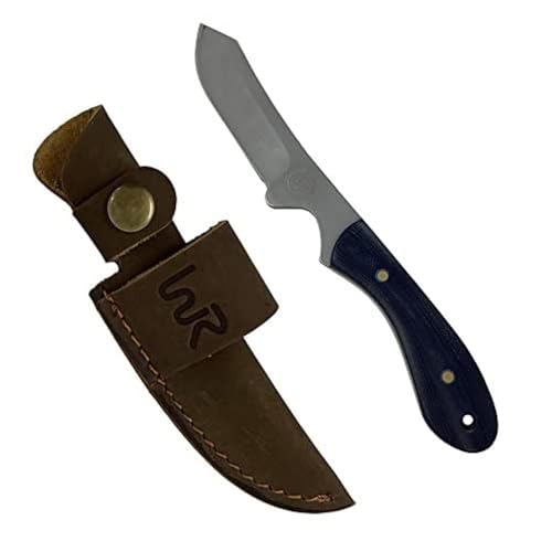 WHISKEY BENT HAT CO. Sendero Caper 440 Stainless Steel Fixed Blade Knife w/Leather Sheath (Nightfall) - color: Nightfall