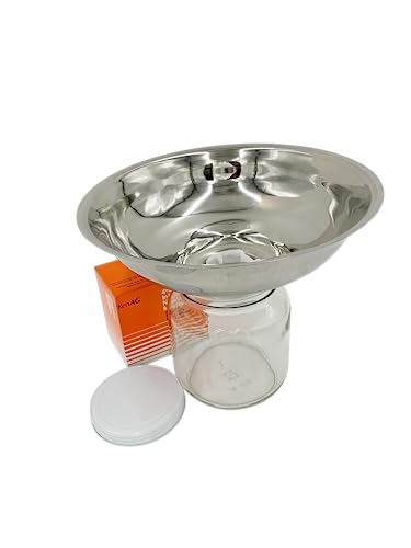 SS Strainers (Medium Strainer with Glass Jar Combo, Half Gallon Jar Combo) - color: Half Gallon Jar Combo, size: Medium
