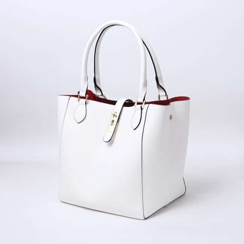 sqlp Large Work Tote Bag for Women Big Bucket Purses Designer Handbags - color: White