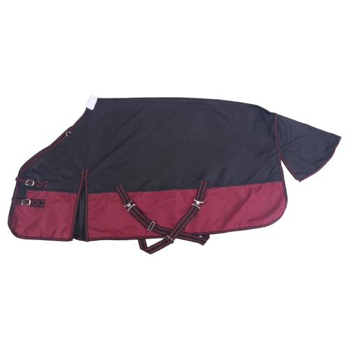 1200D Horse Blanket, 0g No-Fill Waterproof Turnout Rain Sheet | 1200D Ripstop Outer, Waterproof Breathable Shell, Anti-Rub Lining, 0g No-Fill, Keep Dry in Mud & Wet Weather, Large Tail Flap - color: Black Wine, size: 84"