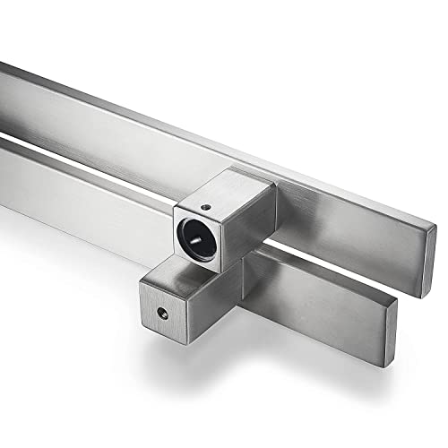 TOGU TG-6018 24 inches Solid Standoffs Heavy-Duty Commercial Grade-304 Stainless Steel Push Pull Door Handle/Barn Door Pull Handle/Glass Pulls, Full Brushed Stainless Steel Finish