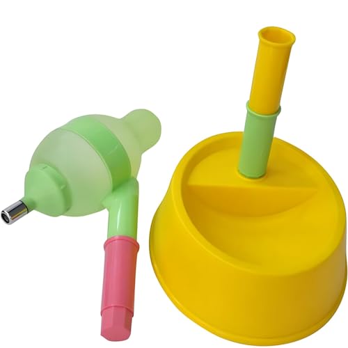 NACOCO Pet Standing Water Dispenser Cat Dog Standing Bowl with Detachable Pole Automatically Feeding Water Height Adjustable - color: Yellow