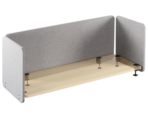 VIVO Gray Clamp-on 108 x 24 in Privacy Panel, PP-3-V108G | Sound Absorbing PET Partition, Office Divider, Clamp Fits 0.4-1.4 in Thick Desktops, 3 Pack, 60 x 24 in (x1), 24 x 24 in (x2) - color: Light Gray, size: 108"