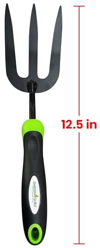 Garden Guru Hand Weeder Fork Tool – Rust Resistant High Carbon Steel – Ergonomic Handle – Great for Planting, Spreading Mulch, Weeding, Loosening & Transplanting Soil - size: 1 Pack